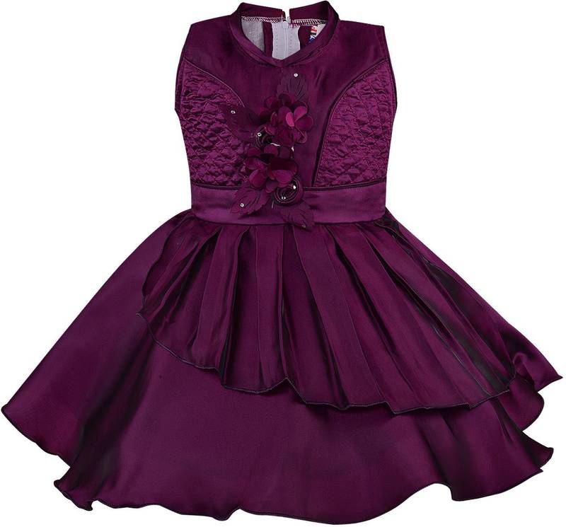 Purple satin stitched    dress