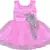 Pink Net stitched    dress