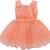 Orange Net stitched    dress