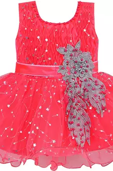Red Net stitched    dress