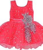 Red Net stitched    dress
