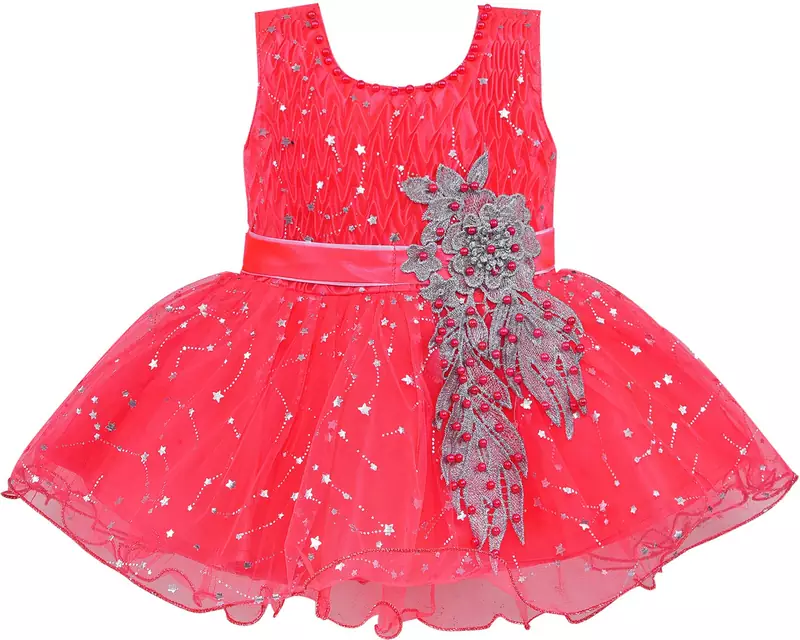 Red Net stitched    dress