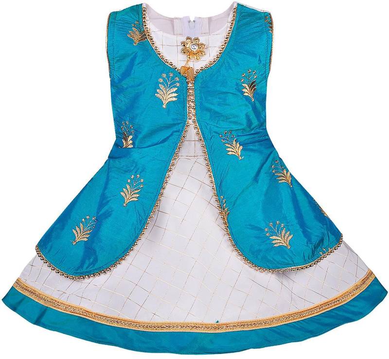 blue Silk stitched    dress