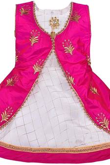 Pink Silk stitched    dress