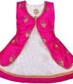 Pink Silk stitched    dress
