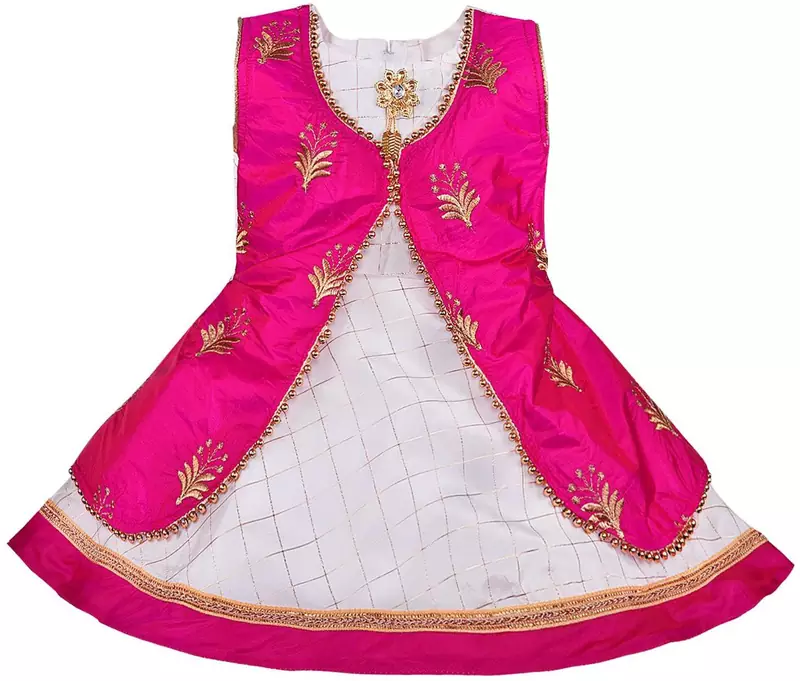 Pink Silk stitched    dress