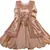 Beige satin stitched    dress