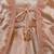 Beige satin stitched    dress