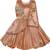Beige satin stitched    dress