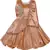 Beige satin stitched    dress
