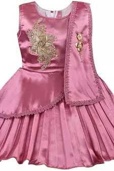 Purple satin stitched    dress