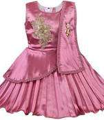 Purple satin stitched    dress