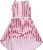 Pink Polyester  stitched    dress