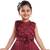 Maroon satin stitched    dress