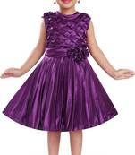 Purple satin stitched    dress