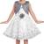 White satin stitched    dress