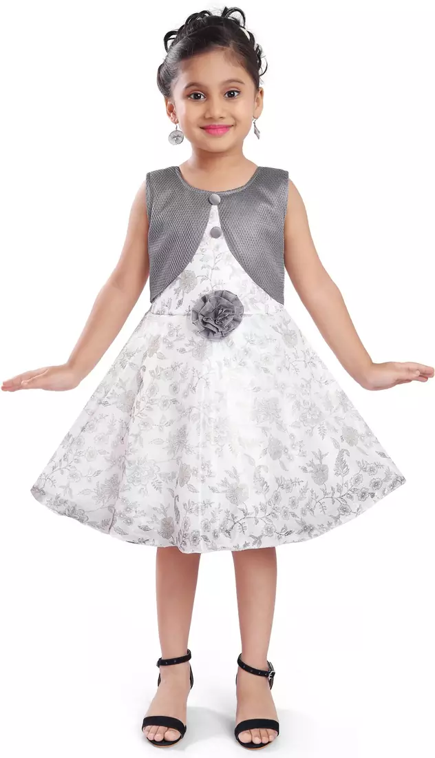 White satin stitched    dress