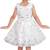 White satin stitched    dress