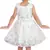 White satin stitched    dress