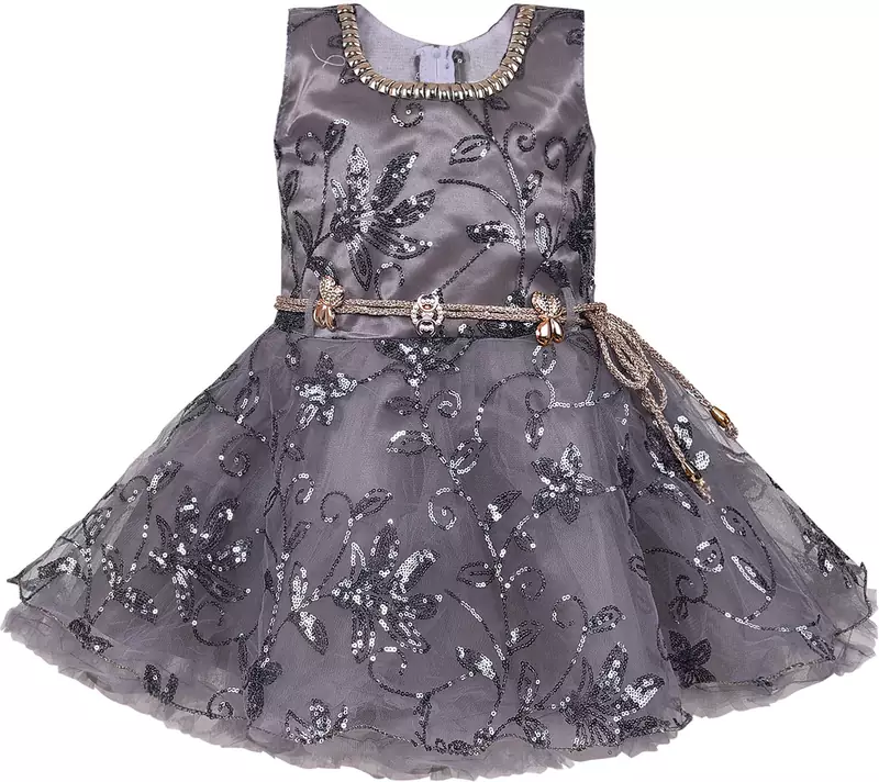 Grey Net stitched    dress