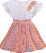 Orange Georgette stitched    dress