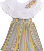 Yellow Georgette stitched    dress