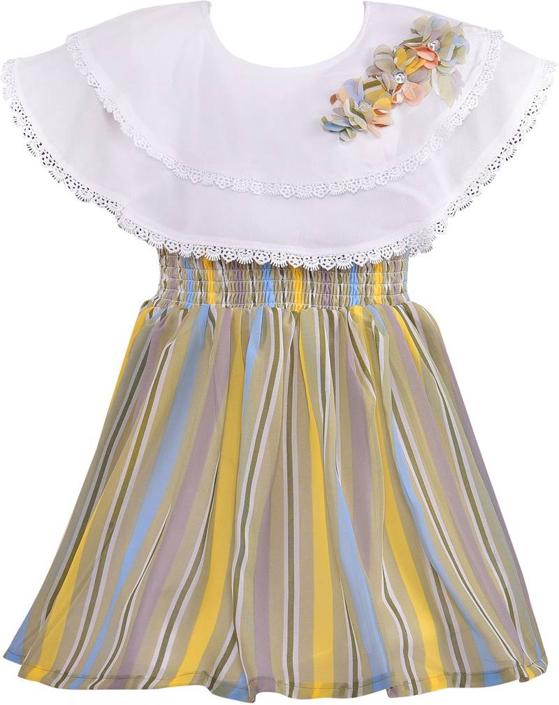 Yellow Georgette stitched    dress
