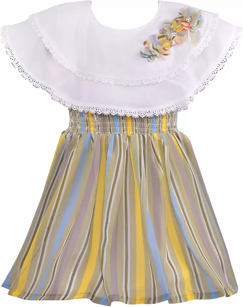 Yellow Georgette stitched    dress