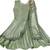 Green satin stitched    dress