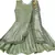Green satin stitched    dress