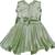 Green satin stitched    dress