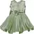 Green satin stitched    dress