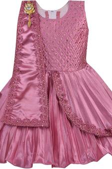 Purple satin stitched    dress