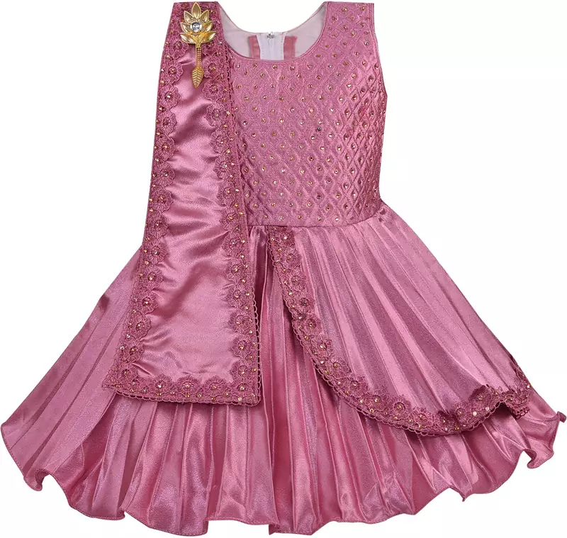 Purple satin stitched    dress