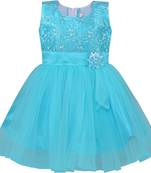 blue Net stitched    dress