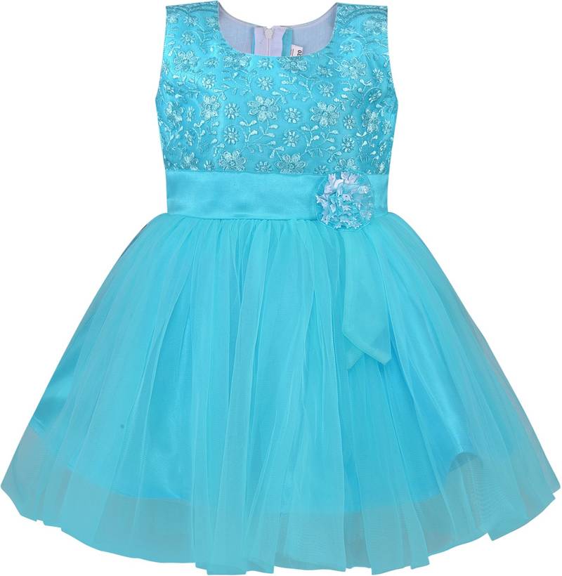 blue Net stitched    dress