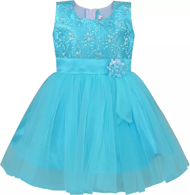 blue Net stitched    dress
