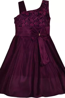 Purple Cotton  stitched    dress
