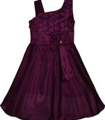 Purple Cotton  stitched    dress