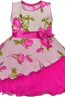 Pink Net stitched    dress