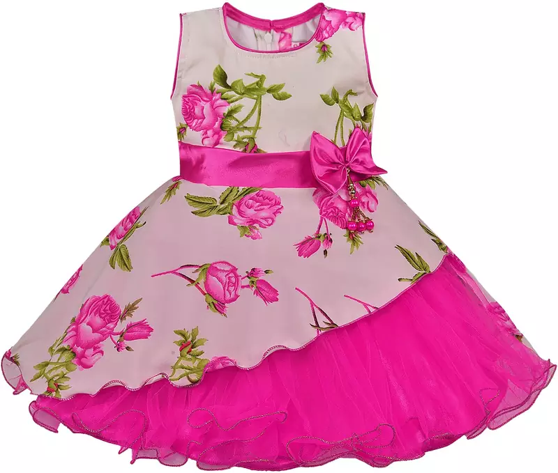Pink Net stitched    dress