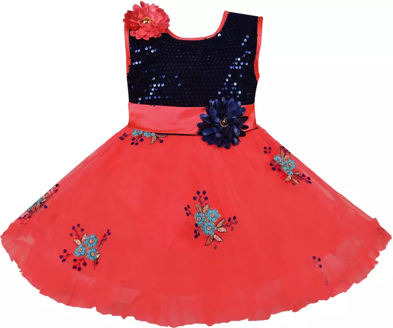 Red Net stitched    dress