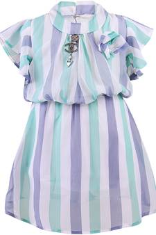 Green Georgette stitched    dress