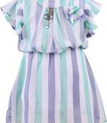 Green Georgette stitched    dress