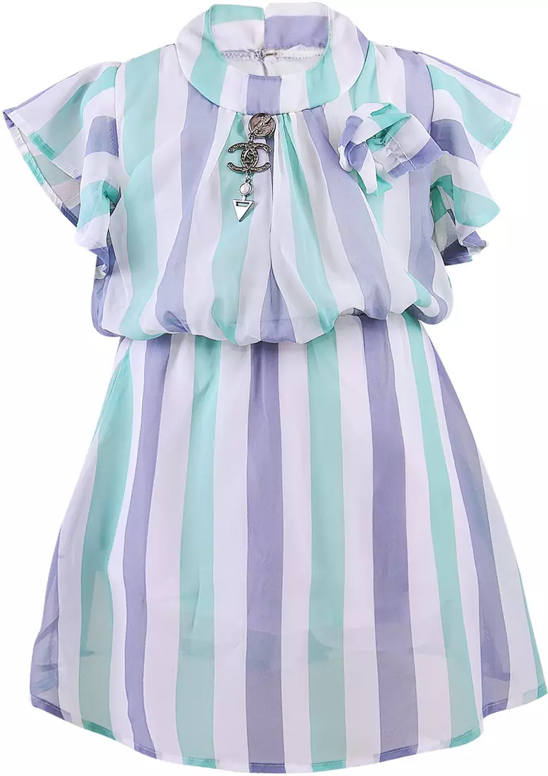 Green Georgette stitched    dress