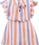 Orange Georgette stitched    dress