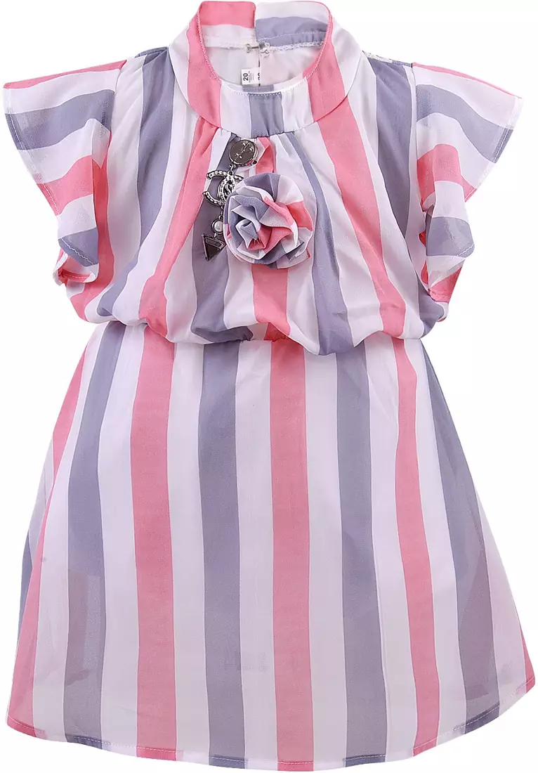 Pink Georgette stitched    dress