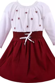 Maroon Georgette stitched    dress