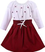 Maroon Georgette stitched    dress