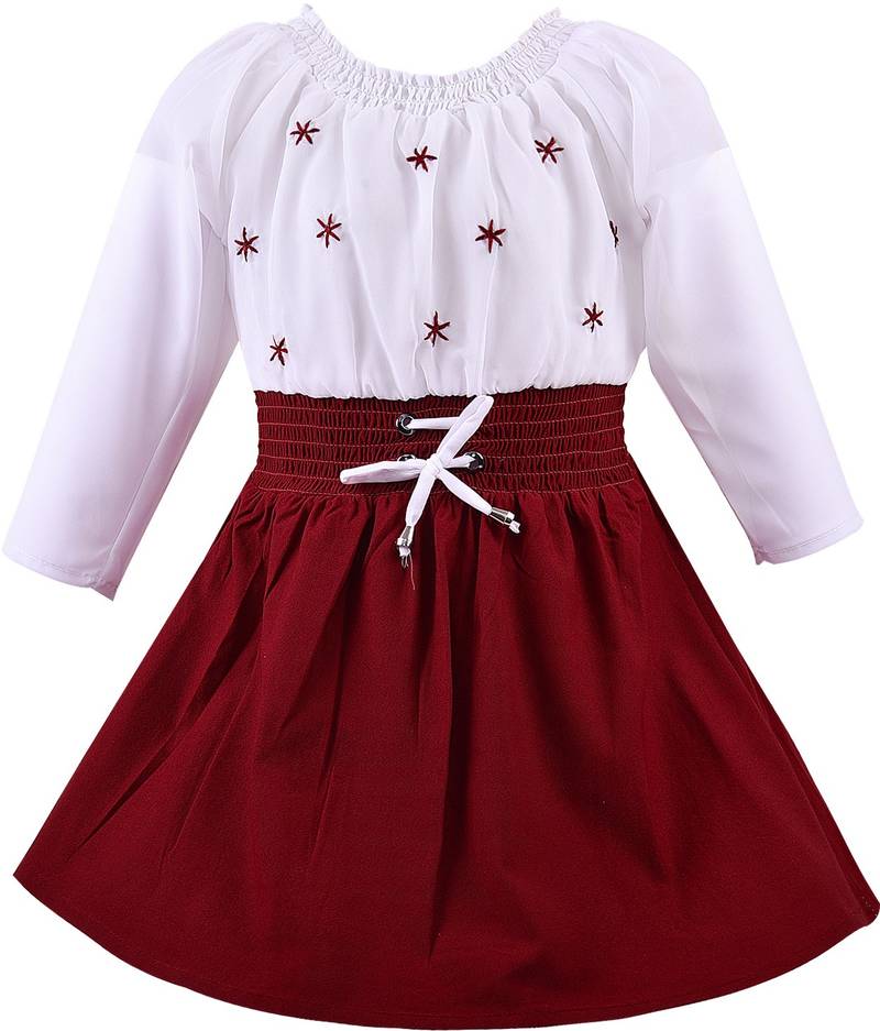 Maroon Georgette stitched    dress